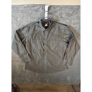 Wrangler Mens Western Pearl Snap Shirt XL Grey Pinstripe Lurex Yoke 75794BK